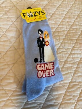 Men's GAME OVER Bachelor Party GAMING Bride & Groom Casual Socks FUNNY Gift